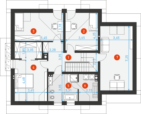 Praktyczny 3A - Rzut poddasza