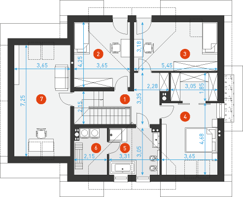 Praktyczny 3A - Rzut poddasza