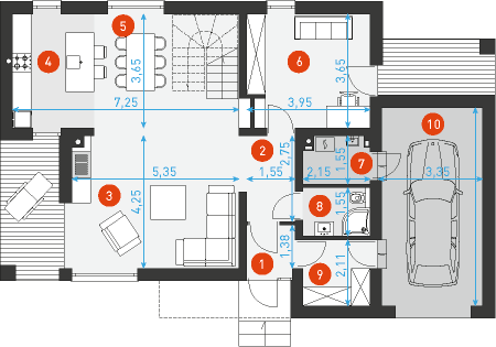 Prosty 1A - Rzut parteru