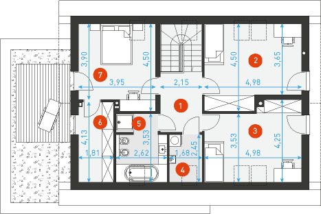 Prosty 1A - Rzut poddasza