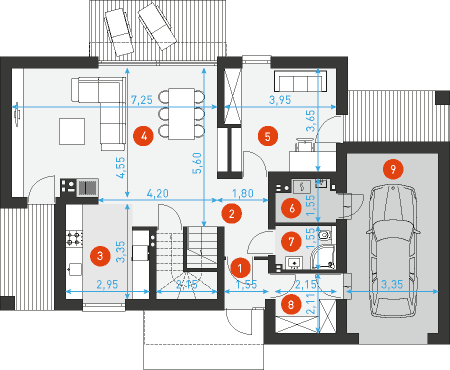 Prosty 2A - Rzut parteru