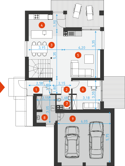 Prosty 3A - Rzut parteru