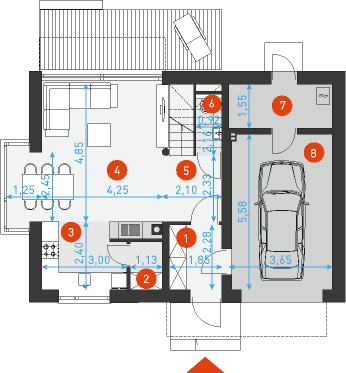 Przytulny 1 - Rzut parteru