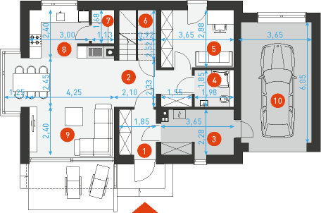Przytulny 4 - Rzut parteru