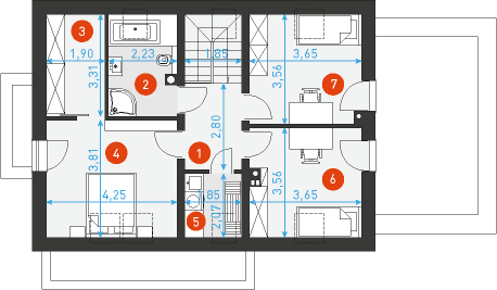Przytulny 4 - Rzut poddasza