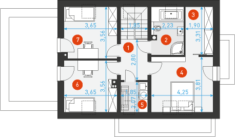 Przytulny 4 - Rzut poddasza