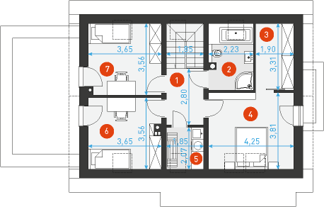 Przytulny 4A - Rzut poddasza