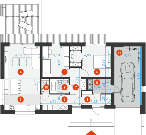 Radosny 2 - Rzut parteru