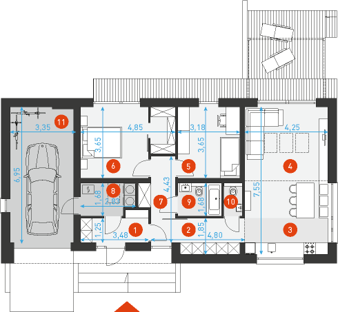 Radosny 2 - Rzut parteru