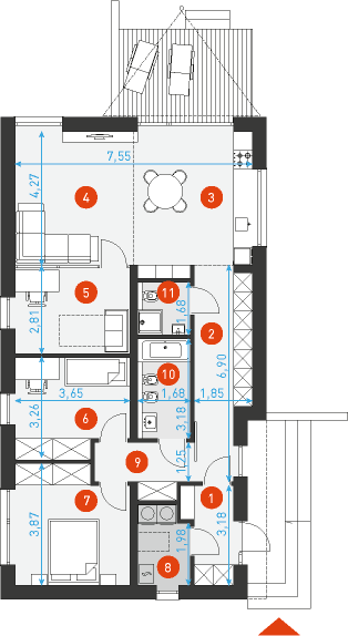 Radosny 3 - Rzut parteru