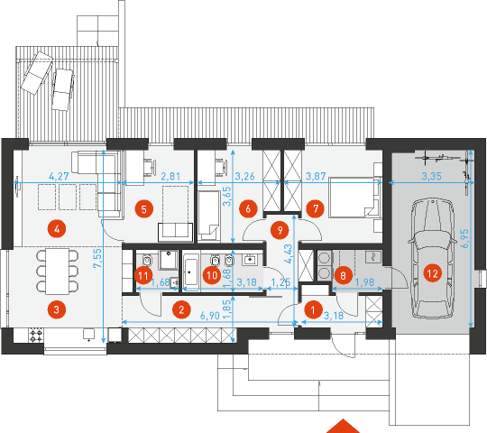 Radosny 4 - Rzut parteru