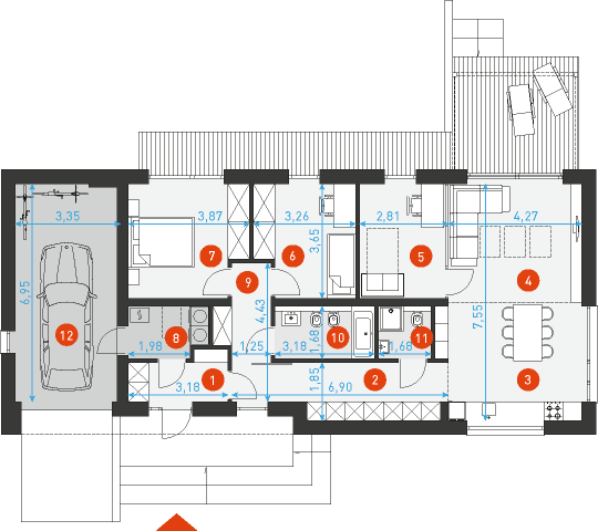 Radosny 4 - Rzut parteru