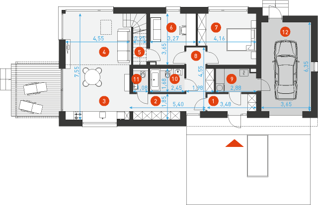 Radosny 5 - Rzut parteru