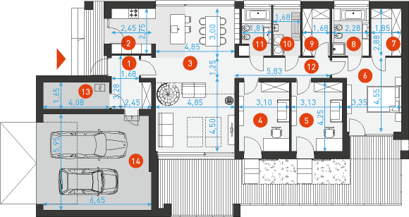 Rodzinny 2 - Rzut parteru