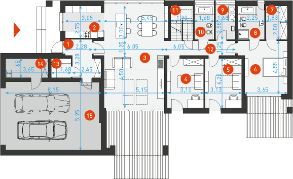 Rodzinny 4 - Rzut parteru