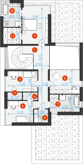 Willa Prestige 3 - Rzut piętra