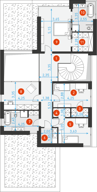 Willa Prestige 3 - Rzut piętra