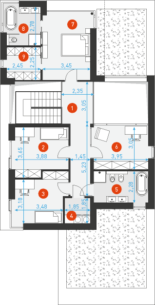 Willa Prestige 4 - Rzut piętra