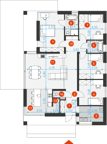 Wzorowy 1 - Rzut parteru